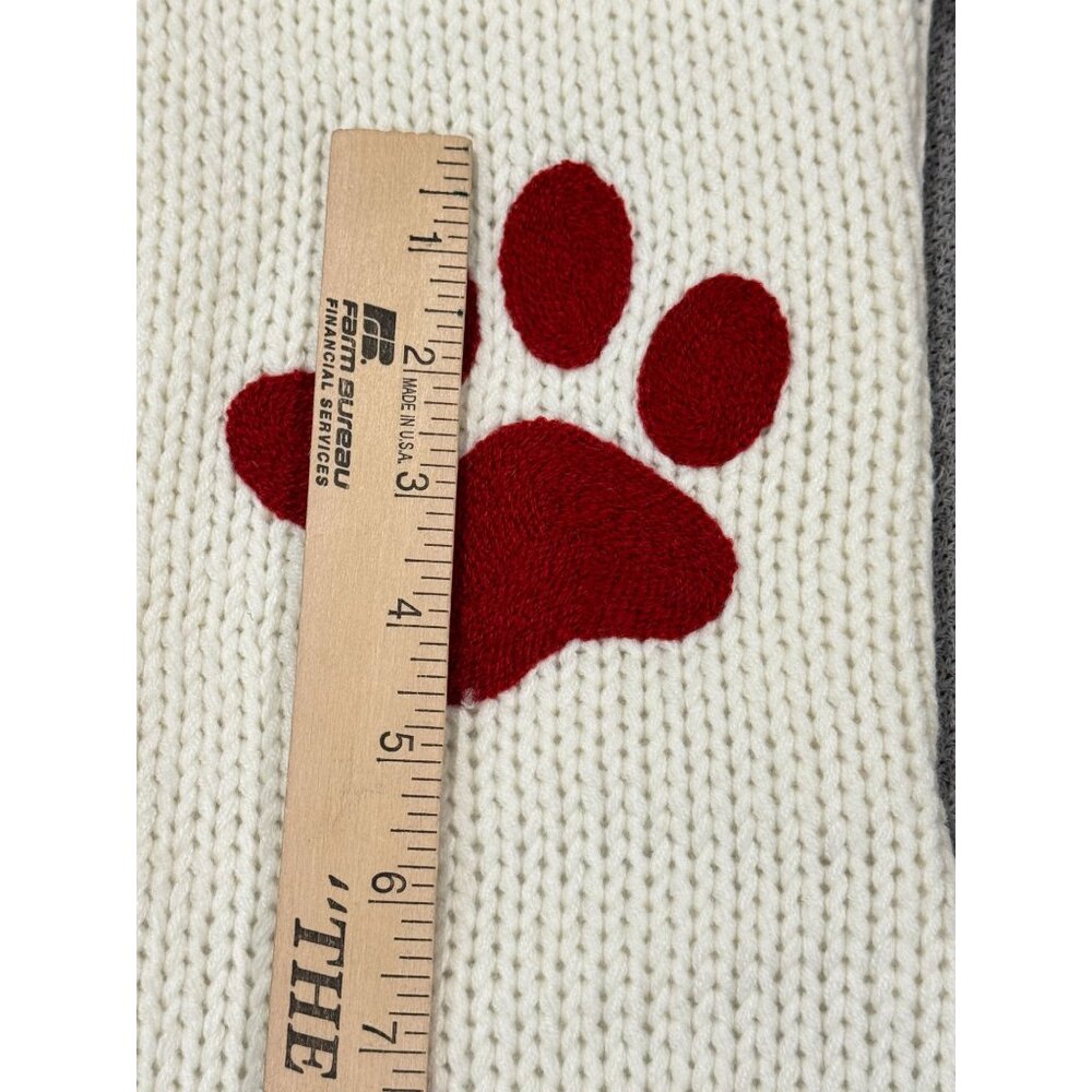 Wondershop Knit Pet Christmas Stocking 18" Red Paw Print Hanging Loop NEW - Picture 8 of 8